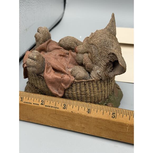 Vintage Amanda #9065 Sleeping Cat Figurine in Basket w/ Blanket 1993 by Willitts - Picture 8 of 9